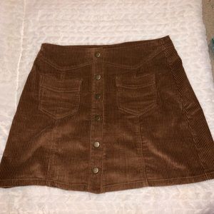 Brown corduroy mini skirt